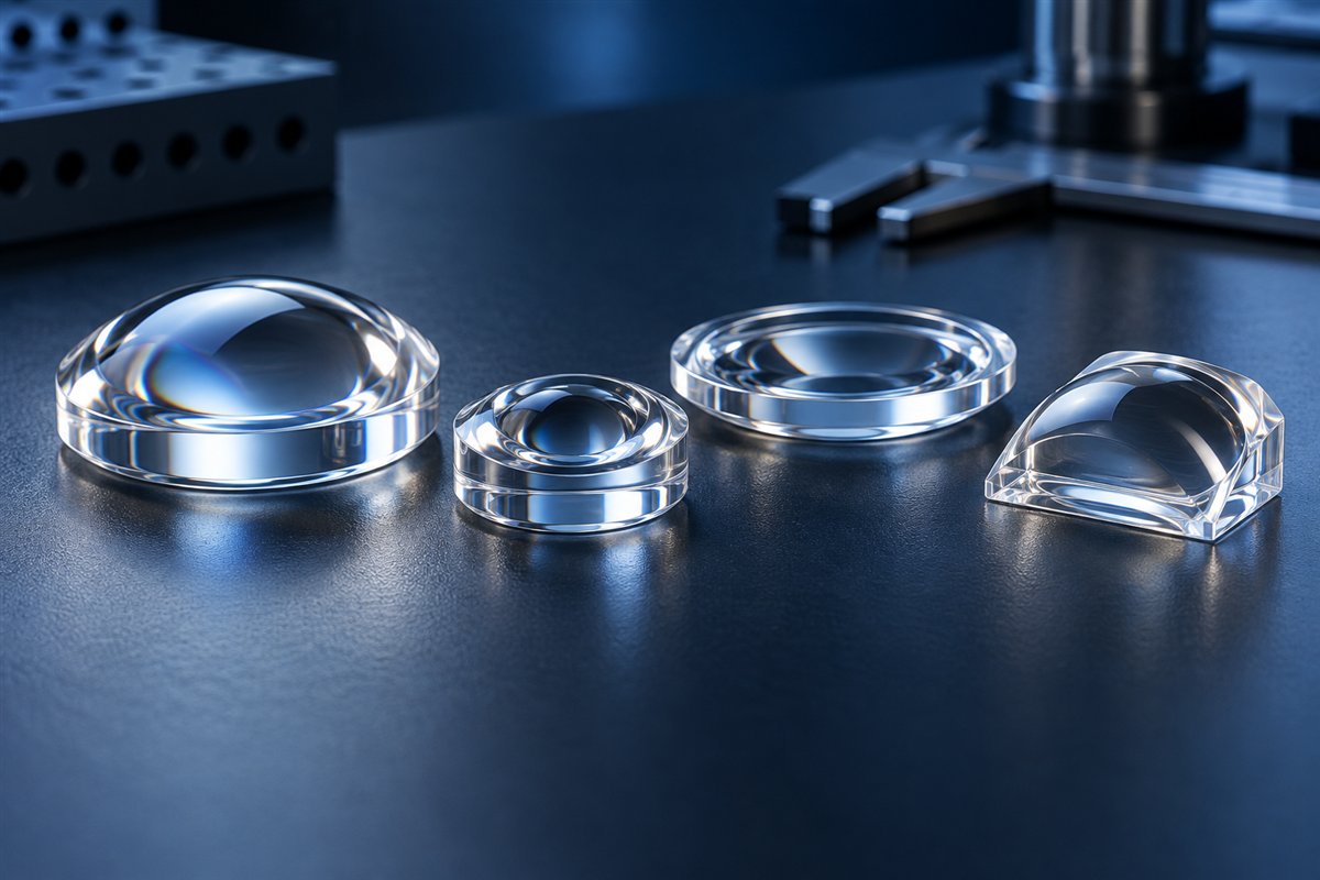 Precision polymer optical lens samples for material selection