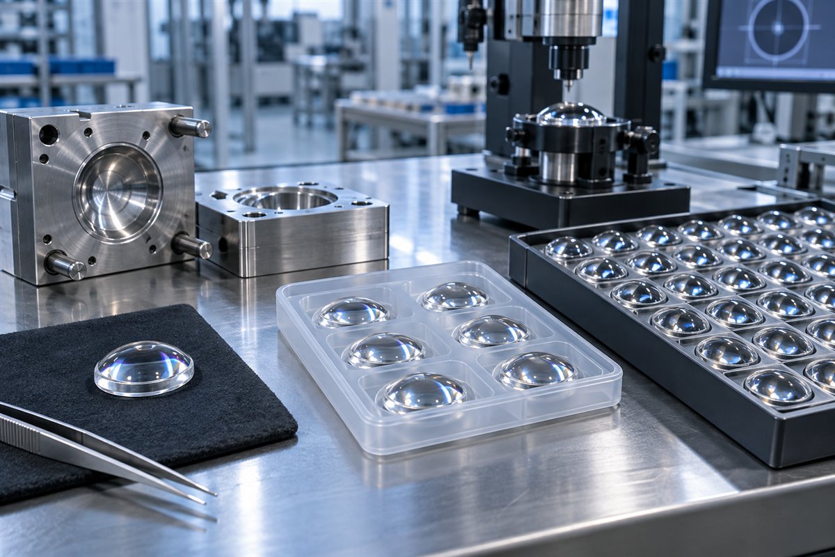 Optical lens prototype pilot batch and mass production transfer